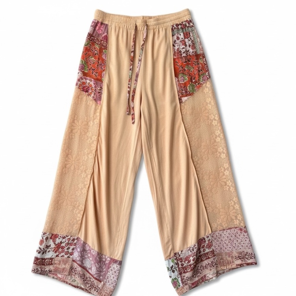 POL Boho Patchwork Lace Pants Large Cottagecore F… - image 1